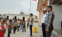 برنامه آموزش و ترویج فرهنگ ترافیک در مدرسه قدس روستای قورپلجه حاشیه محور گنبد