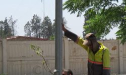  ارتقای روشنایی پارک شهدای شهر قرق به همت شهرداری