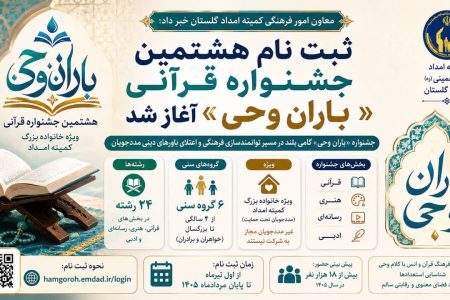 آغازثبت نام هشتمین جشنواره قرآنی «باران وحی» ویژه مددجویان گلستانی