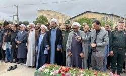پیکر مطهر شهید مدافع وطن «کیوان رامرودی» در کلاله تشییع شد