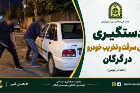 دستگیری عامل سرقت و تخریب خودرو در گرگان